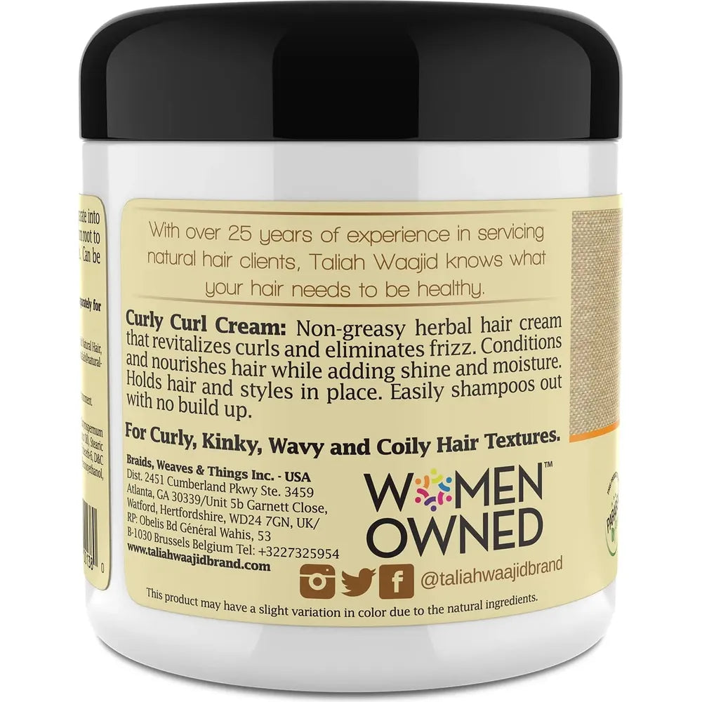 Taliah Waajid Curly Curl Curl Enhancing Hair Styling Cream โ 6 fl oz - Beauty Exchange Beauty Supply