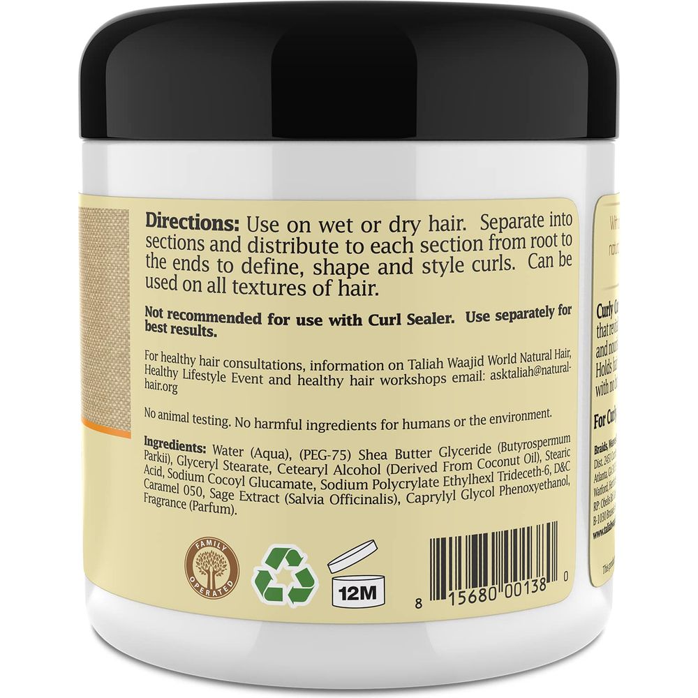 Taliah Waajid Curly Curl Curl Enhancing Hair Styling Cream – 6 fl oz - Beauty Exchange Beauty Supply