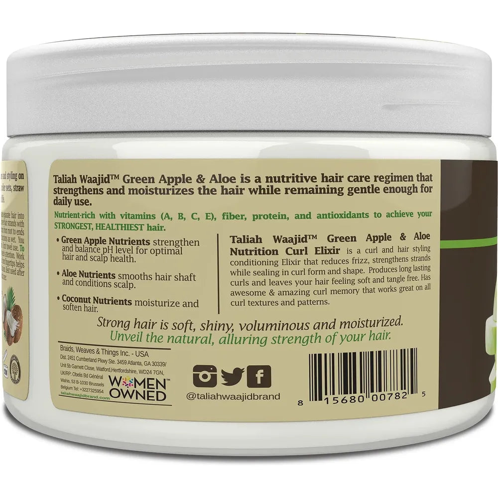Taliah Waajid Green Apple & Aloe Nutrition Curl Elixir โ 12 oz - Beauty Exchange Beauty Supply
