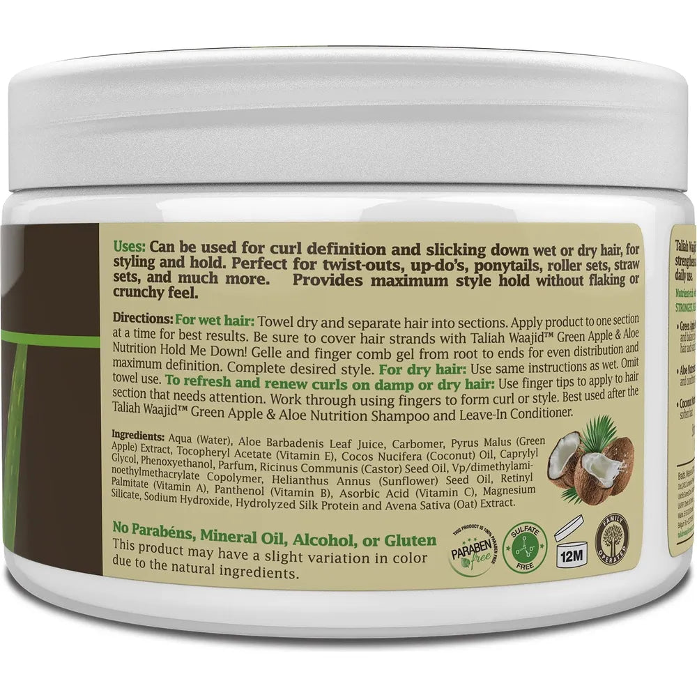 Taliah Waajid Green Apple & Aloe Nutrition Hold Me Down! Gelle – 12 oz - Beauty Exchange Beauty Supply