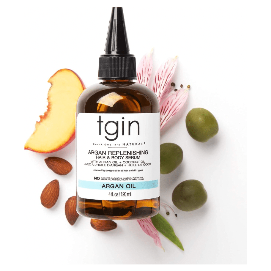 tgin Argan Replenishing Hair & Body Serum – 4 oz | Lightweight Moisture & Shine for Hair and Skin - Beauty Exchange Beauty Supply