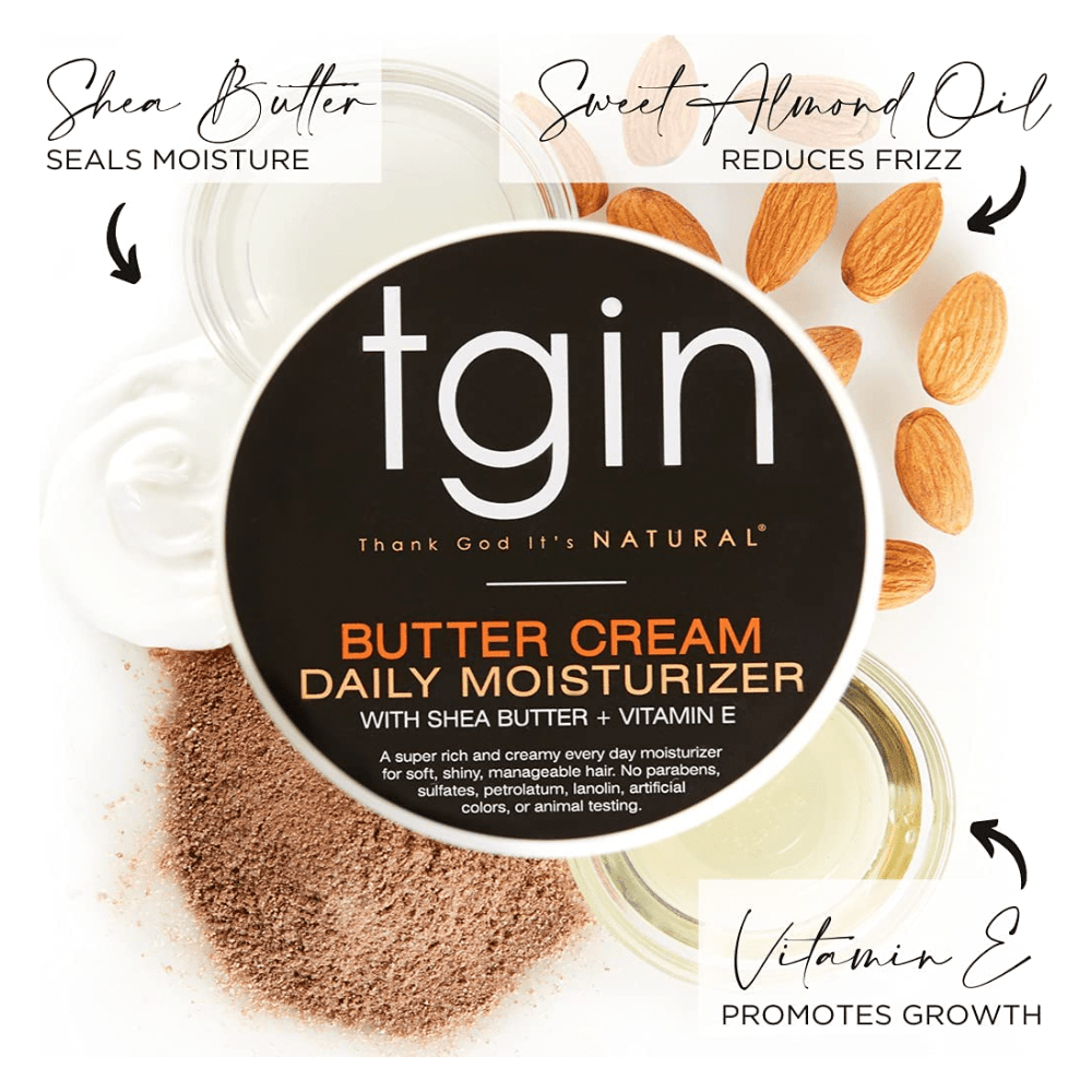 tgin Butter Cream Daily Moisturizer for Curly, Coily and Wavy Hair, Rich Moisture for Dry Hair and Defined Curls, 12 oz - Beauty Exchange Beauty Supply