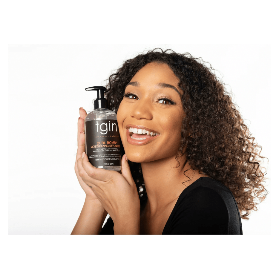 TGIN Curl Bomb Moisturizing Styling Gel – 13 oz | Defines Curls, Reduces Frizz, Lightweight Hold - Beauty Exchange Beauty Supply