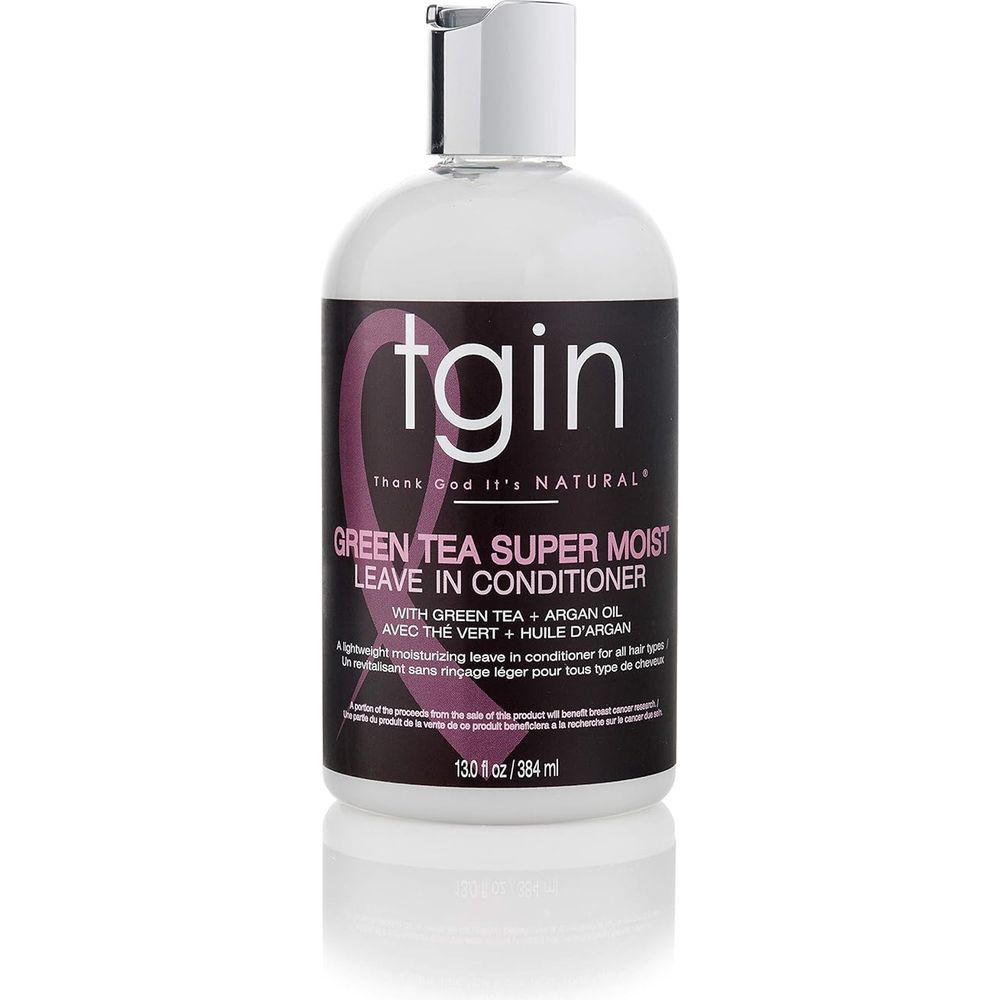 tgin Green Tea Super Moist Leave in Conditioner for Curly, Coily and Wavy Hair, with Argan Oil, Shea Butter and Green Tea, Moisturizes and Nourishes Dry Hair, 13 oz - Beauty Exchange Beauty Supply