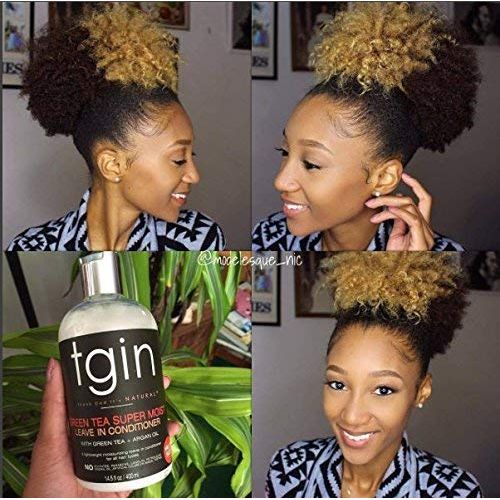 tgin Green Tea Super Moist Leave in Conditioner for Curly, Coily and Wavy Hair, with Argan Oil, Shea Butter and Green Tea, Moisturizes and Nourishes Dry Hair, 13 oz - Beauty Exchange Beauty Supply