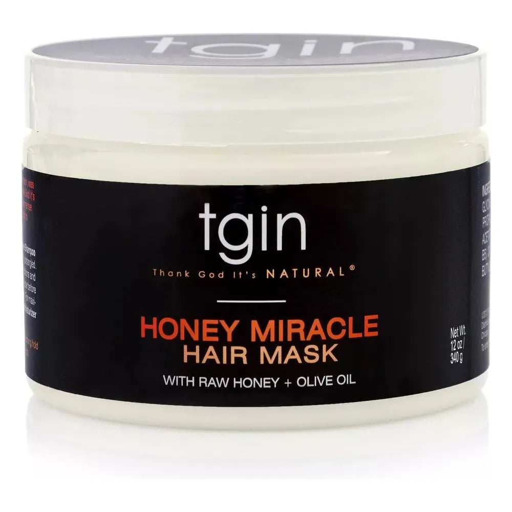 tgin Honey Miracle Hair Mask – 12 oz | Deep Conditioner with Raw Honey & Olive Oil for Dry, Damaged Hair - Beauty Exchange Beauty Supply