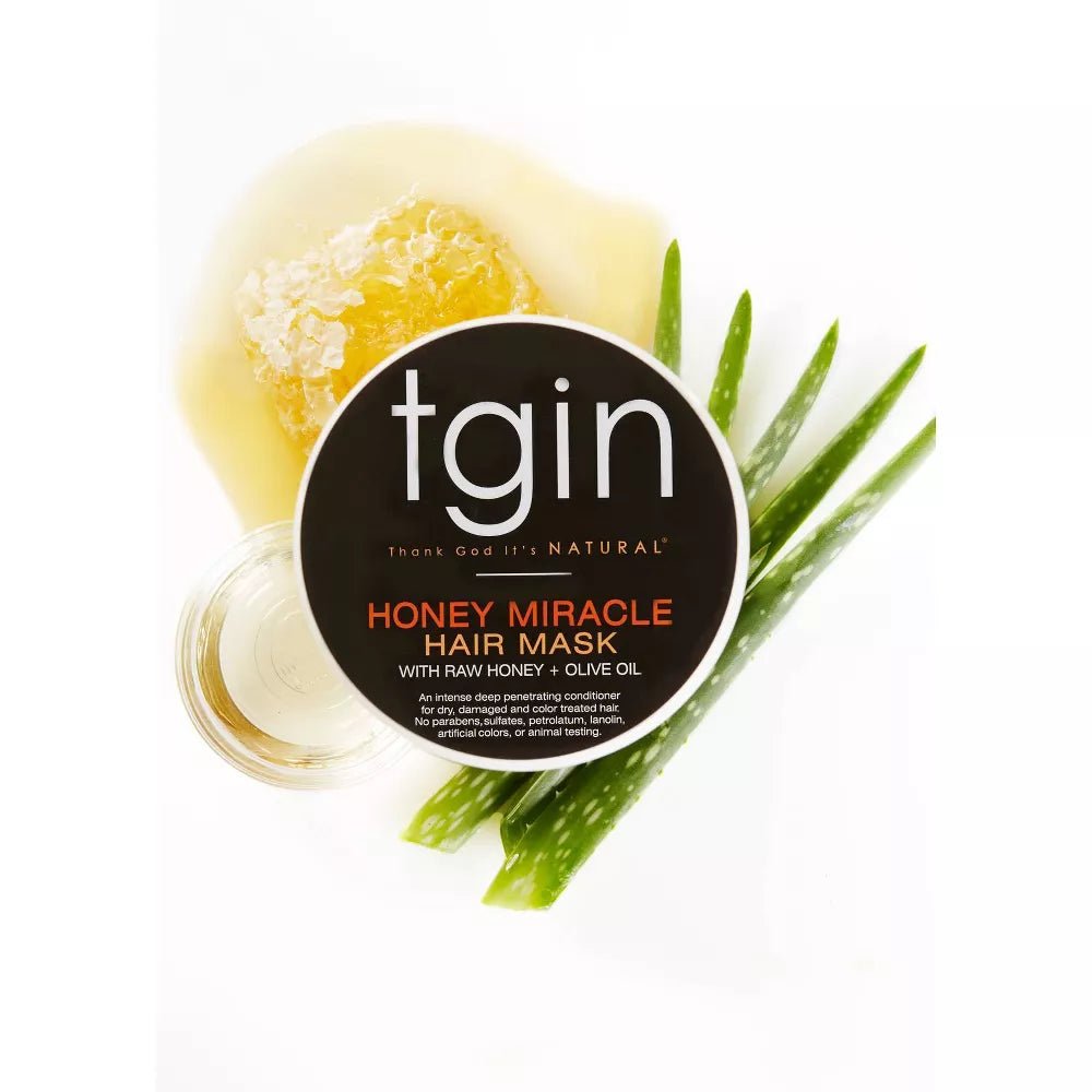 tgin Honey Miracle Hair Mask – 12 oz | Deep Conditioner with Raw Honey & Olive Oil for Dry, Damaged Hair - Beauty Exchange Beauty Supply