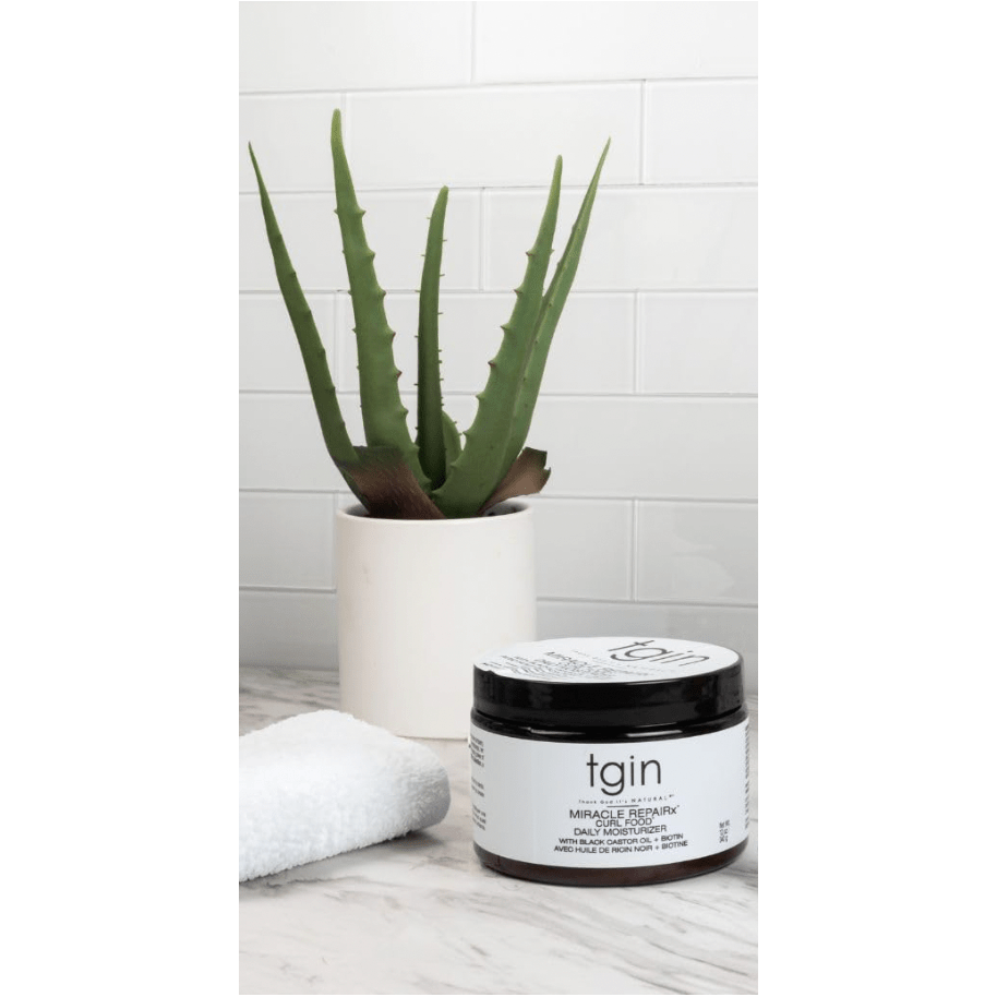 tgin Miracle RepaiRx Curl Food Daily Moisturizer for Curly, Coily and Wavy Hair, Moisturizing Curl Cream for Dry, Damaged Hair, 12 oz - Beauty Exchange Beauty Supply