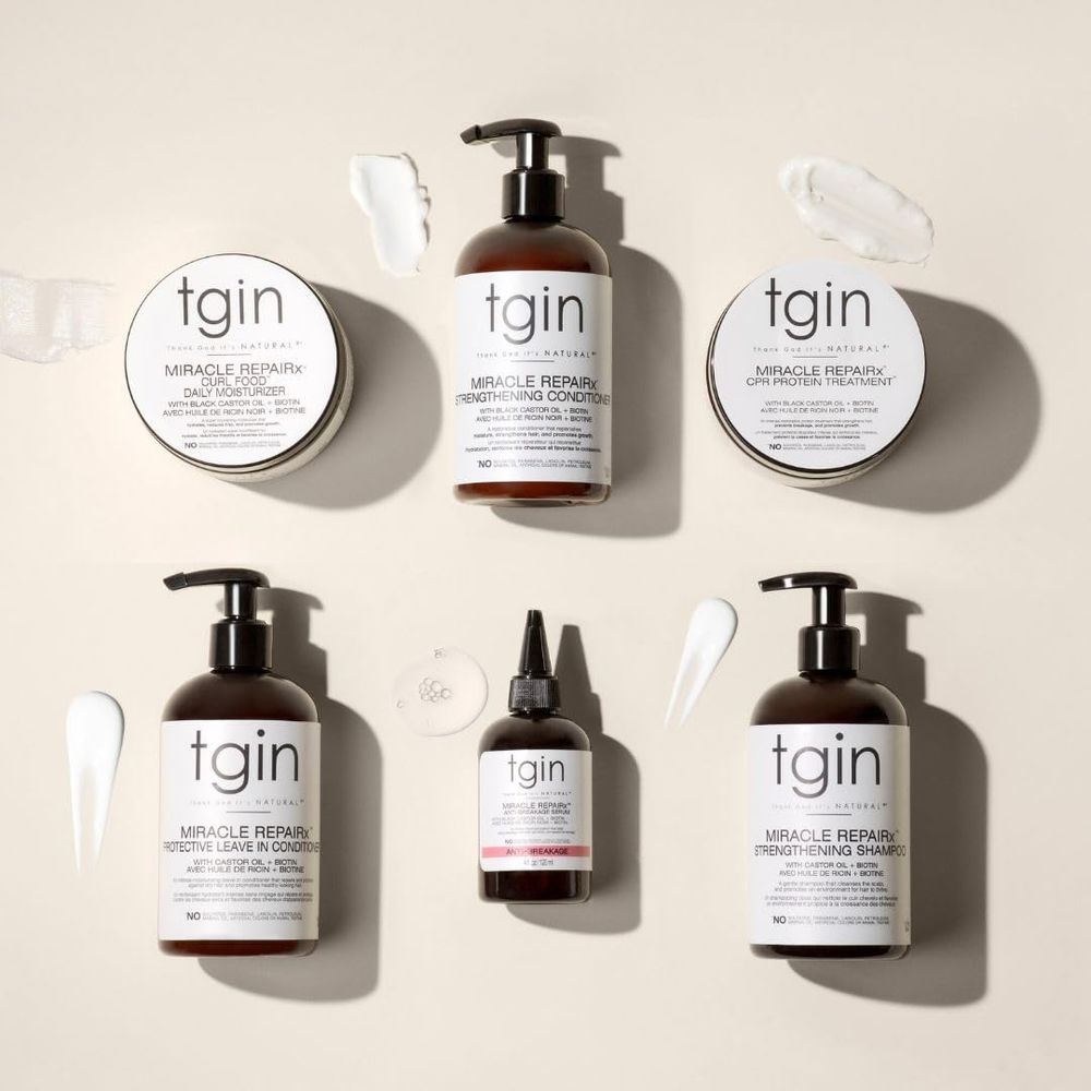 tgin Miracle RepaiRx Curl Food Daily Moisturizer for Curly, Coily and Wavy Hair, Moisturizing Curl Cream for Dry, Damaged Hair, 12 oz - Beauty Exchange Beauty Supply