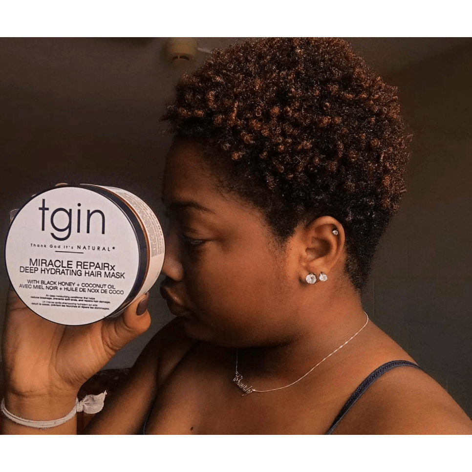 tgin Miracle RepaiRx Deep Hydrating Hair Mask for Curly, Coily and Wavy Hair, with Biotin and Black Castor Oil, Deep Moisture and Repair for Damaged, Color - Treated Hair, 12 oz - Beauty Exchange Beauty Supply