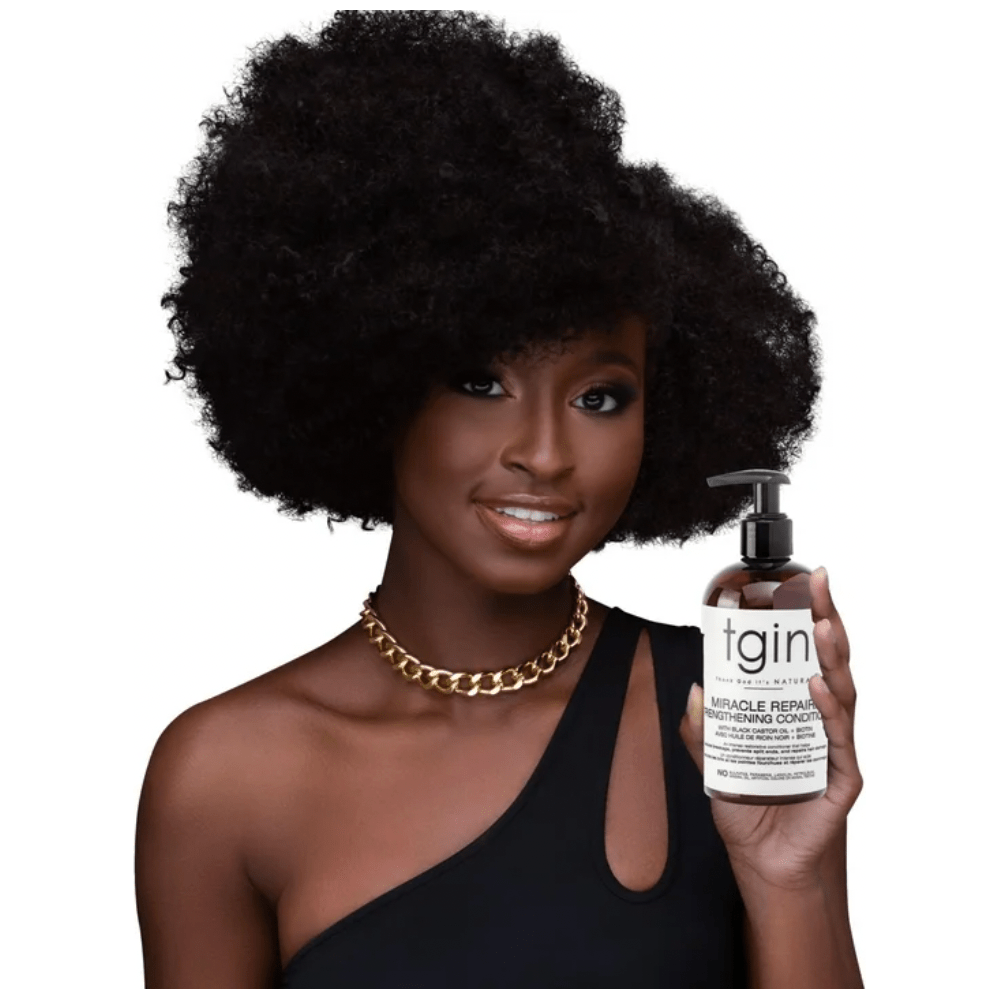 TGIN Miracle RepaiRx Strengthening Conditioner – 13 oz | Black Castor Oil & Biotin for Curly, Coily, and Wavy Hair - Beauty Exchange Beauty Supply
