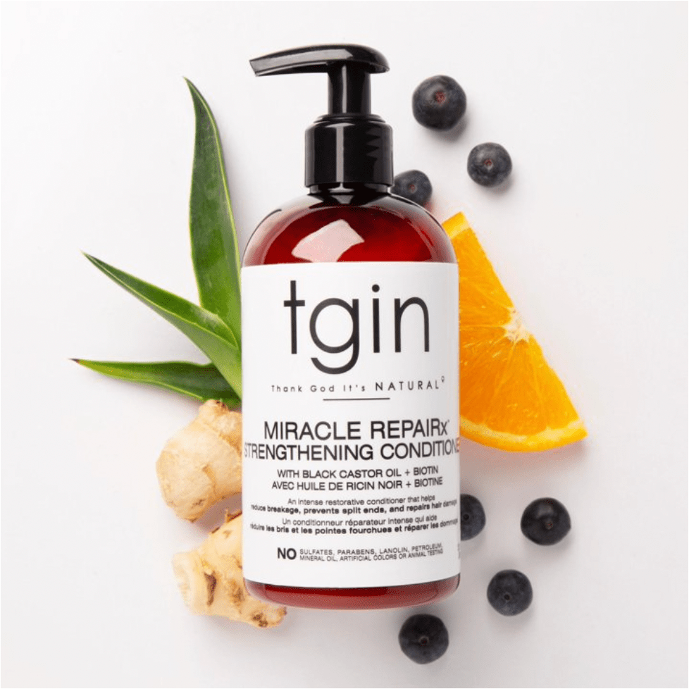 TGIN Miracle RepaiRx Strengthening Conditioner – 13 oz | Black Castor Oil & Biotin for Curly, Coily, and Wavy Hair - Beauty Exchange Beauty Supply
