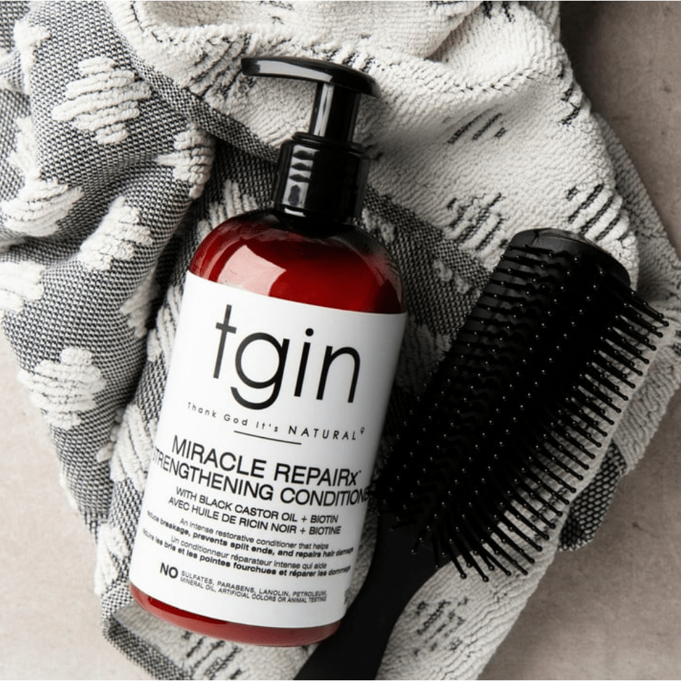 TGIN Miracle RepaiRx Strengthening Conditioner – 13 oz | Black Castor Oil & Biotin for Curly, Coily, and Wavy Hair - Beauty Exchange Beauty Supply