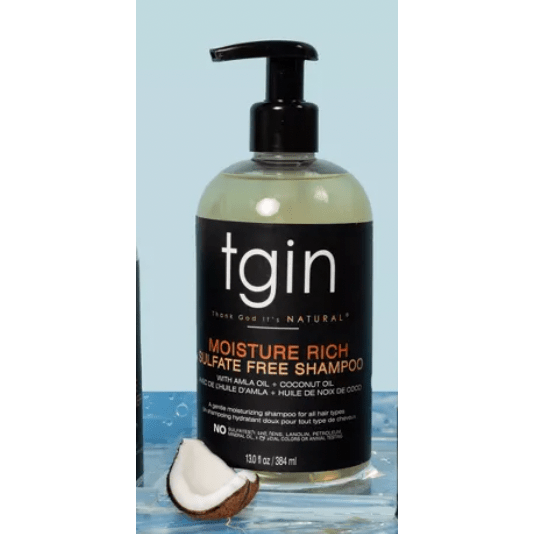 TGIN Moisture Rich Sulfate - Free Shampoo – 13 oz | Amla & Coconut Oil for Curly, Coily, and Wavy Hair - Beauty Exchange Beauty Supply
