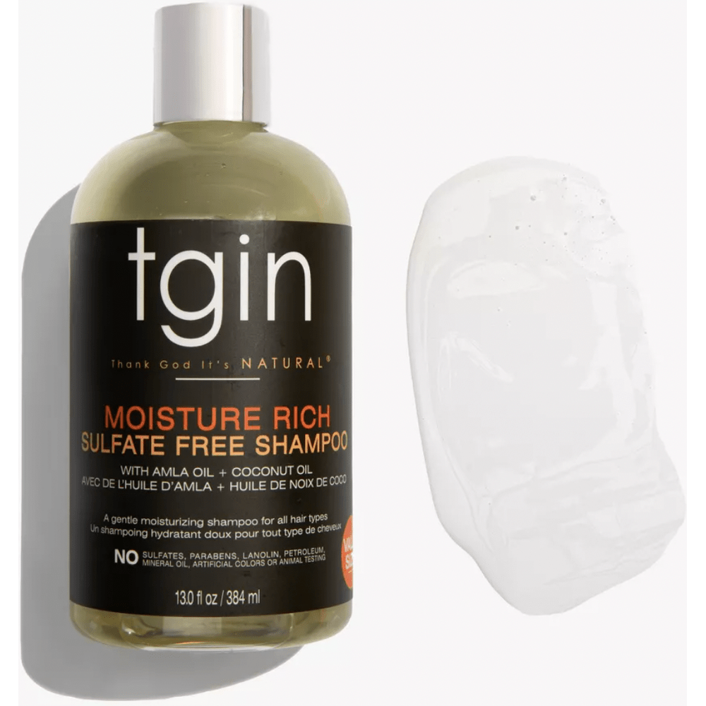 TGIN Moisture Rich Sulfate - Free Shampoo – 13 oz | Amla & Coconut Oil for Curly, Coily, and Wavy Hair - Beauty Exchange Beauty Supply