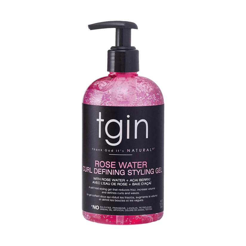tgin Rose Water Defining Styling Gel for Curly, Coily and Wavy Hair, Reduce Frizz, Light Hold, Moisturizes and Defines Curls, 13 oz - Beauty Exchange Beauty Supply