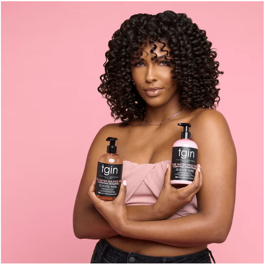 TGIN Rose Water Frizz - Free Hydrating Conditioner – 13 oz | Lightweight Moisture & Shine for Curly, Coily, and Wavy Hair - Beauty Exchange Beauty Supply