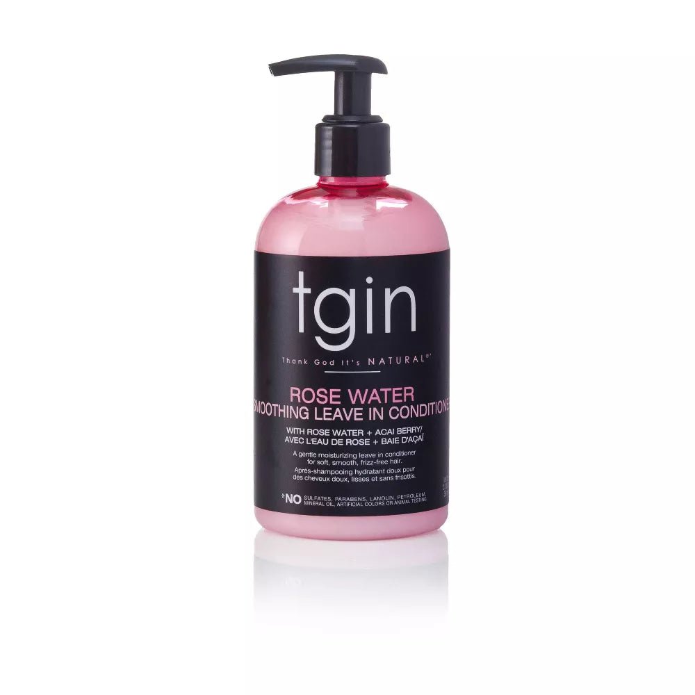 TGIN Rose Water Smoothing Leave - In Conditioner – 13 oz | Lightweight Moisture & Frizz Control for Curly, Coily, and Wavy Hair - Beauty Exchange Beauty Supply