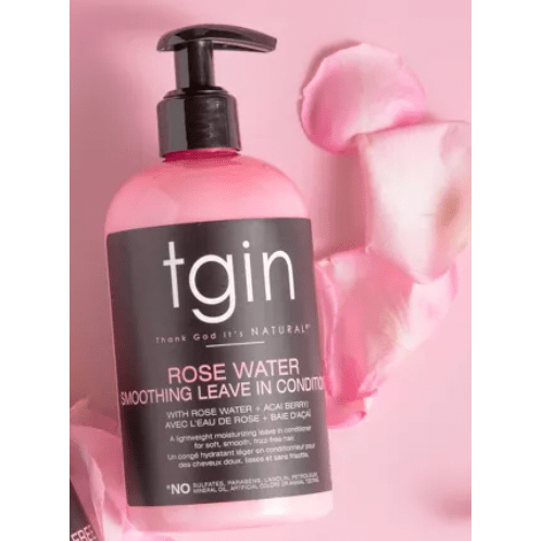 TGIN Rose Water Smoothing Leave - In Conditioner – 13 oz | Lightweight Moisture & Frizz Control for Curly, Coily, and Wavy Hair - Beauty Exchange Beauty Supply