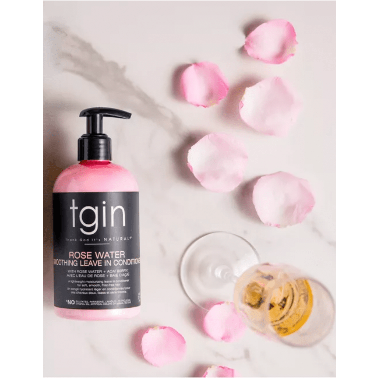 TGIN Rose Water Smoothing Leave - In Conditioner – 13 oz | Lightweight Moisture & Frizz Control for Curly, Coily, and Wavy Hair - Beauty Exchange Beauty Supply
