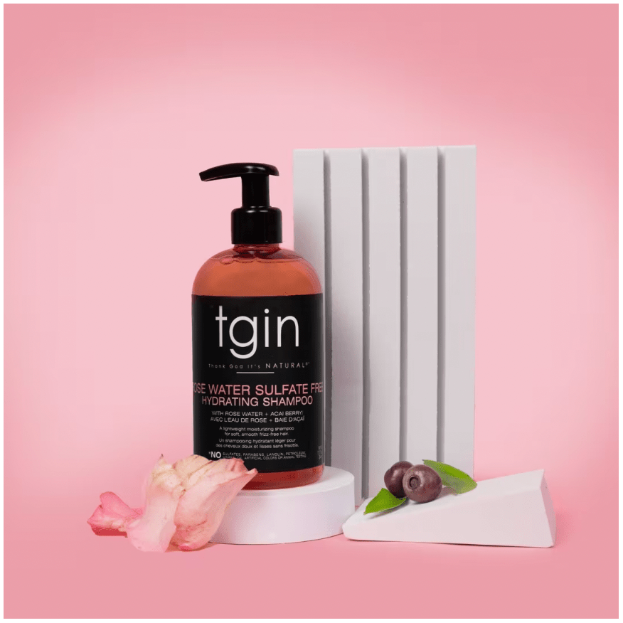TGIN Rose Water Sulfate - Free Hydrating Shampoo – 13 oz | Moisturizing Shampoo for Curly, Coily & Wavy Hair - Beauty Exchange Beauty Supply