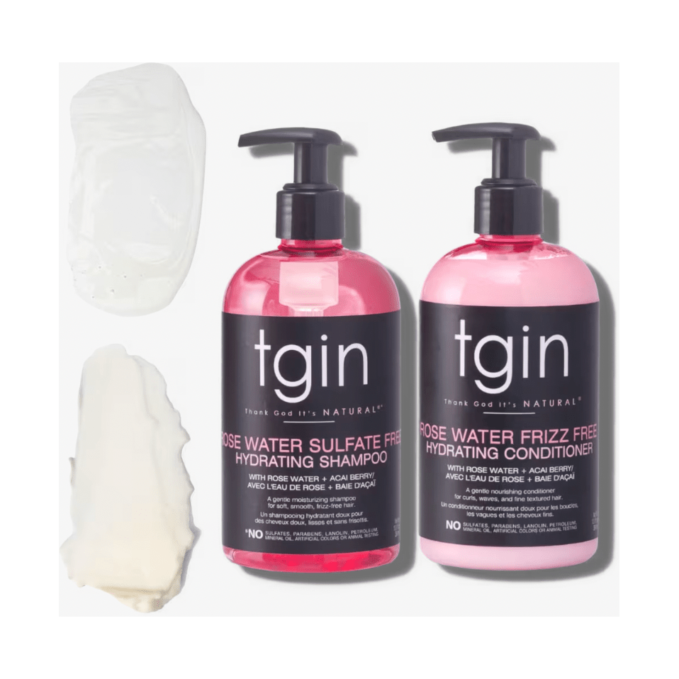 TGIN Rose Water Sulfate - Free Hydrating Shampoo – 13 oz | Moisturizing Shampoo for Curly, Coily & Wavy Hair - Beauty Exchange Beauty Supply