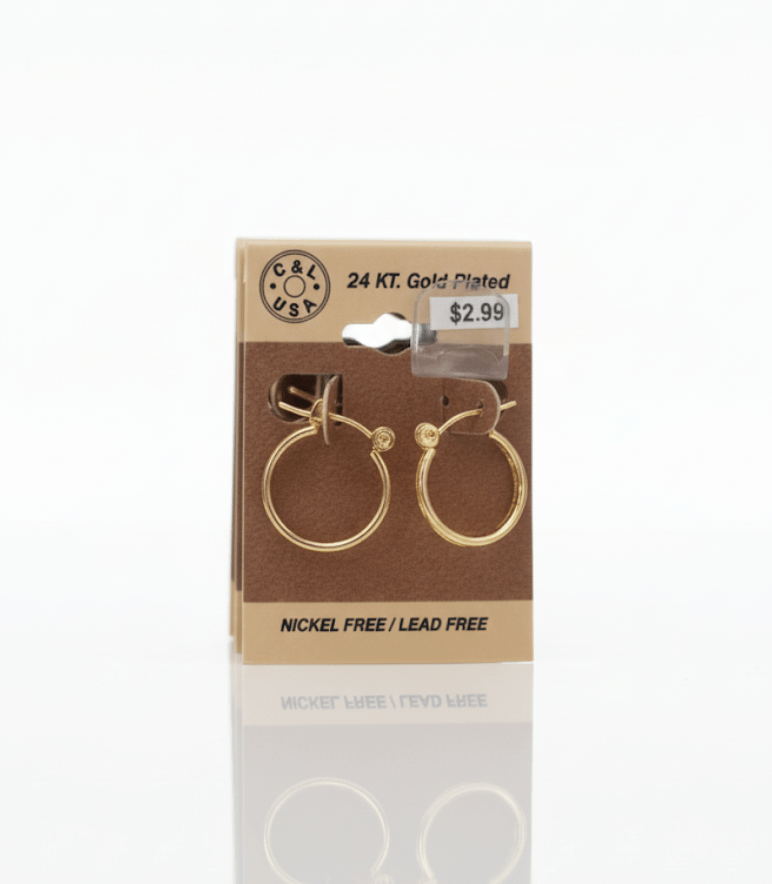 The C&L Fashion Jewelry Pincatch Earrings - Gold - Beauty Exchange Beauty Supply