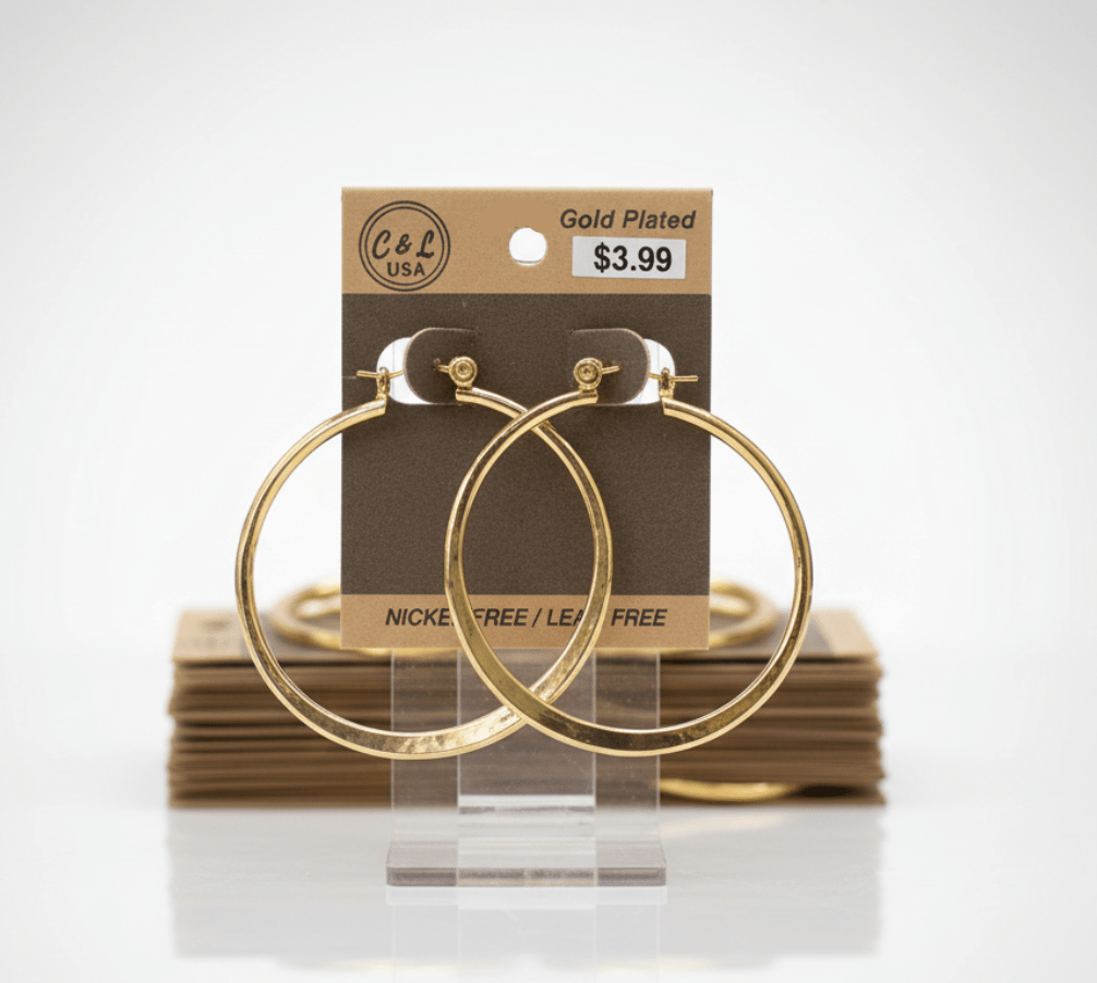 The C&L Fashion Jewelry Pincatch Earrings - Gold - Beauty Exchange Beauty Supply