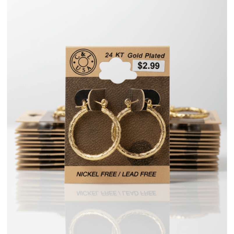 The C&L Fashion Jewelry Pincatch Earrings - Gold - Beauty Exchange Beauty Supply