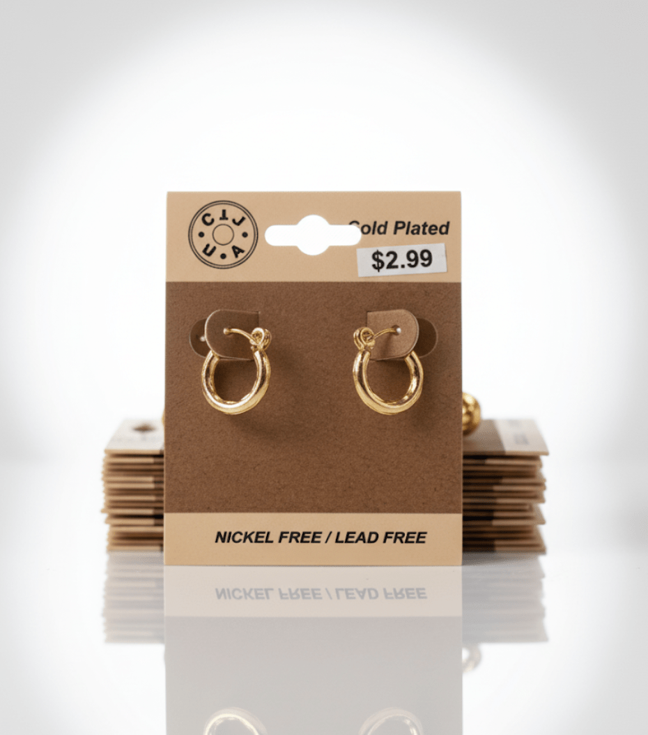 The C&L Fashion Jewelry Pincatch Earrings - Gold - Beauty Exchange Beauty Supply