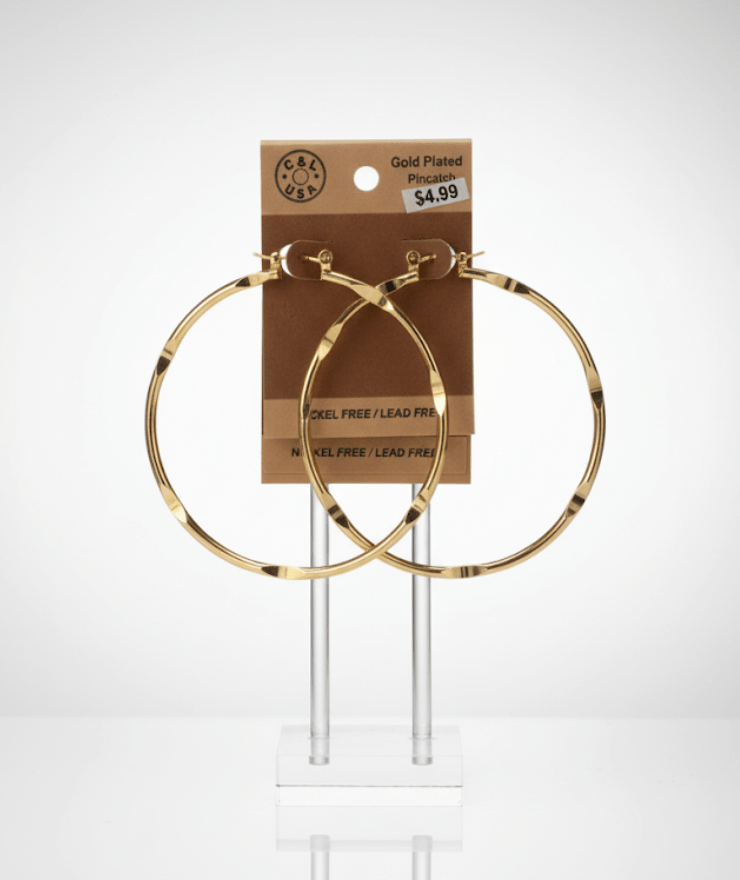 The C&L Fashion Jewelry Pincatch Earrings - Gold - Beauty Exchange Beauty Supply