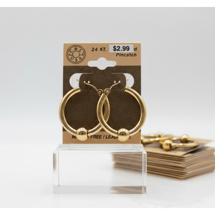 The C&L Fashion Jewelry Pincatch Earrings - Gold - Beauty Exchange Beauty Supply