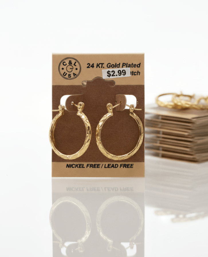 The C&L Fashion Jewelry Pincatch Earrings - Gold - Beauty Exchange Beauty Supply