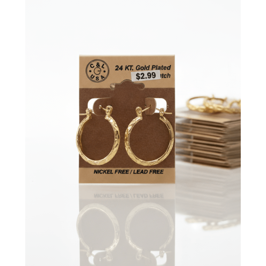 The C&L Fashion Jewelry Pincatch Earrings - Gold - Beauty Exchange Beauty Supply