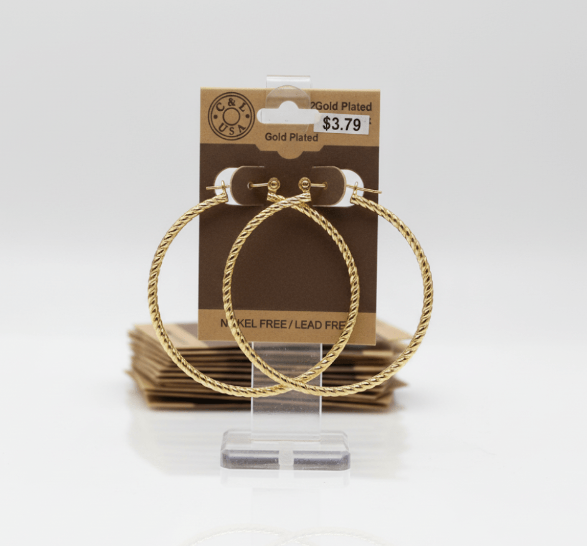 The C&L Fashion Jewelry Pincatch Earrings - Gold - Beauty Exchange Beauty Supply