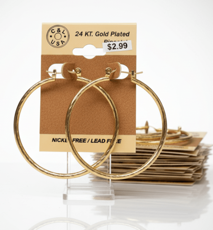 The C&L Fashion Jewelry Pincatch Earrings - Gold - Beauty Exchange Beauty Supply