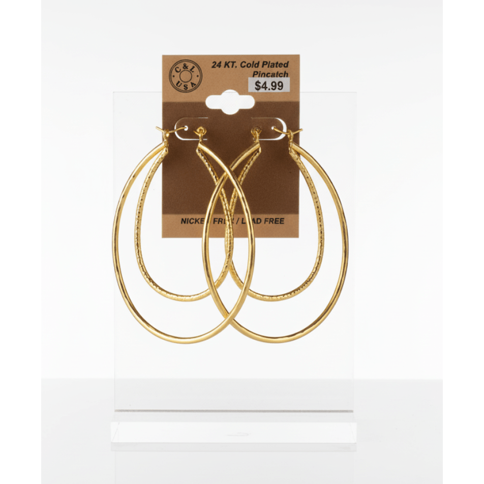 The C&L Fashion Jewelry Pincatch Earrings - Gold - Beauty Exchange Beauty Supply