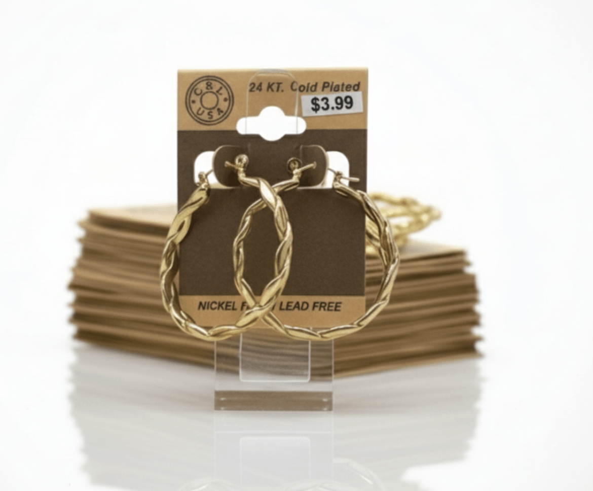 The C&L Fashion Jewelry Pincatch Earrings - Gold - Beauty Exchange Beauty Supply