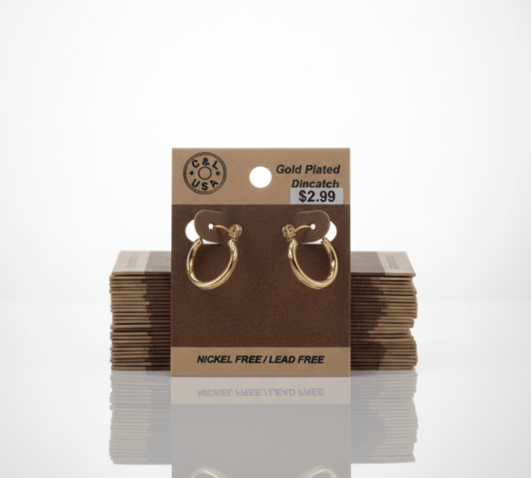 The C&L Fashion Jewelry Pincatch Earrings - Gold - Beauty Exchange Beauty Supply