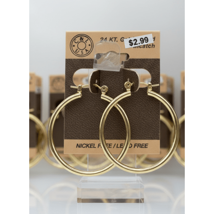 The C&L Fashion Jewelry Pincatch Earrings - Gold - Beauty Exchange Beauty Supply