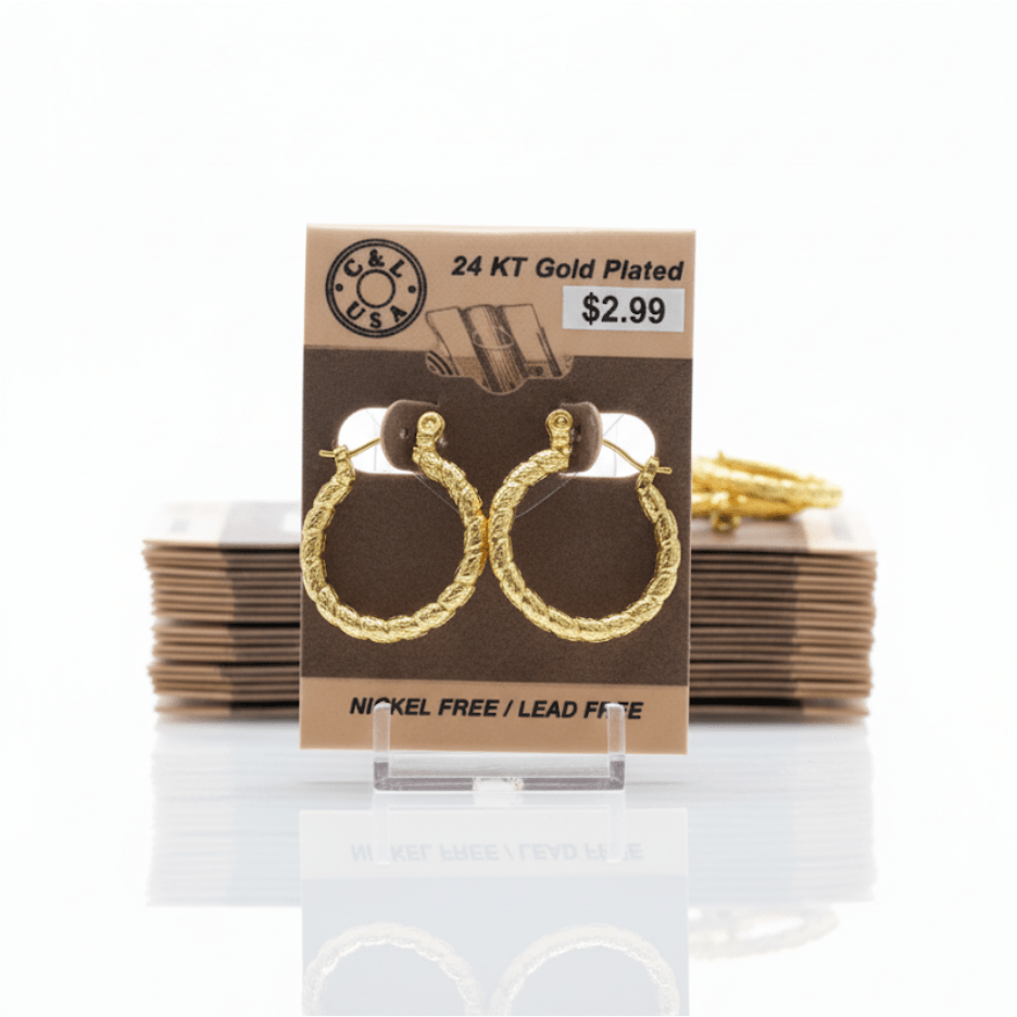 The C&L Fashion Jewelry Pincatch Earrings - Gold - Beauty Exchange Beauty Supply