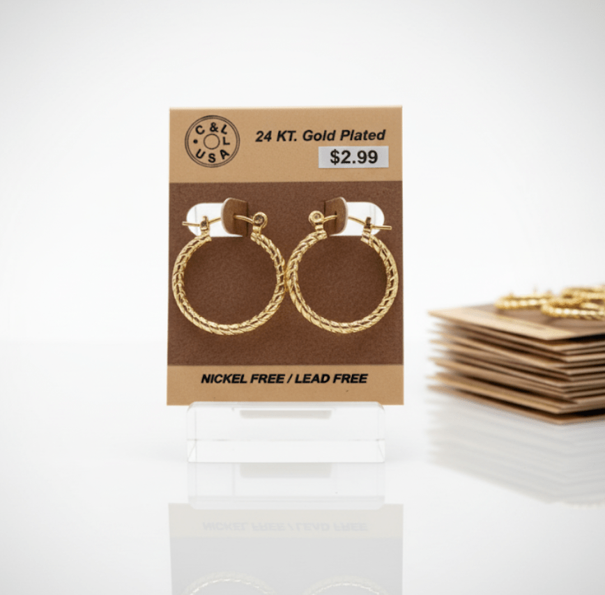 The C&L Fashion Jewelry Pincatch Earrings - Gold - Beauty Exchange Beauty Supply