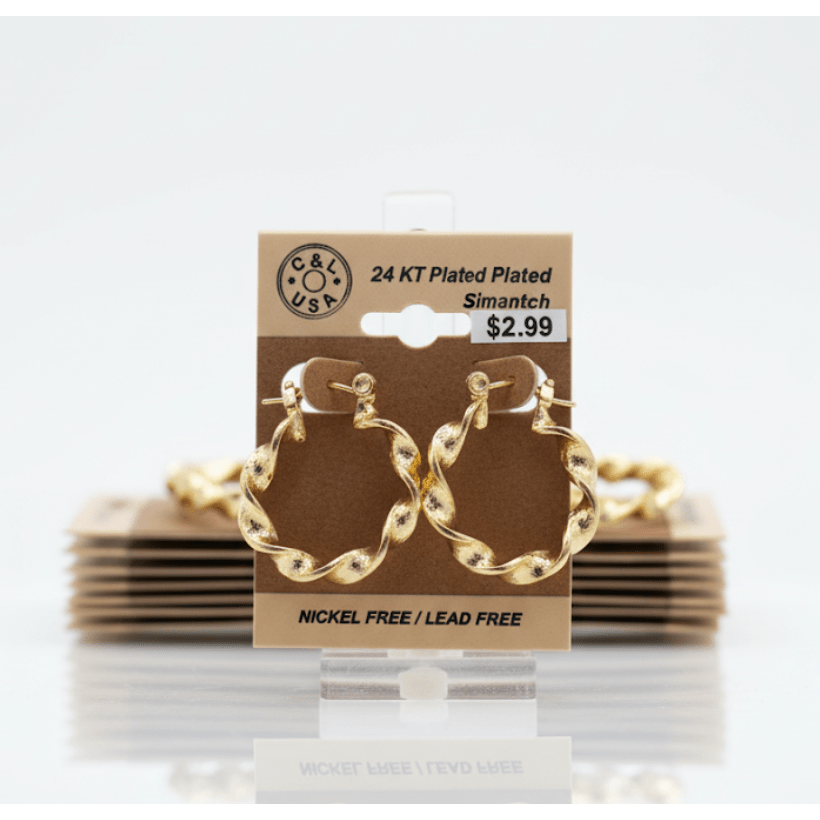 The C&L Fashion Jewelry Pincatch Earrings - Gold - Beauty Exchange Beauty Supply