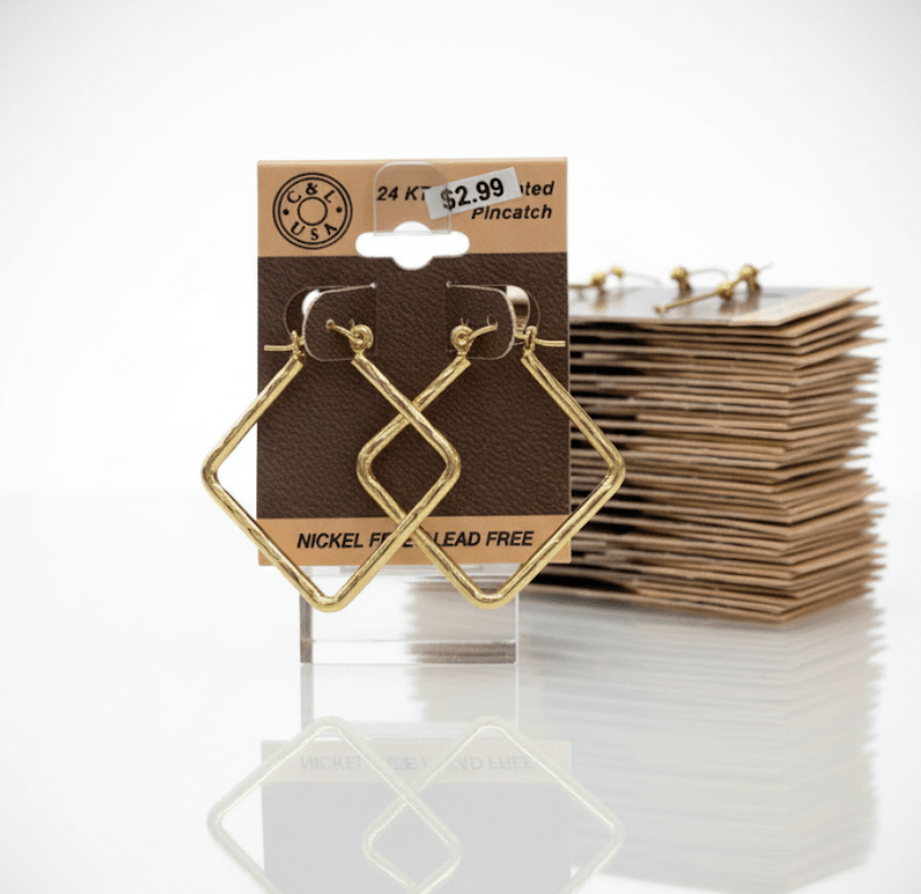 The C&L Fashion Jewelry Pincatch Earrings - Gold - Beauty Exchange Beauty Supply