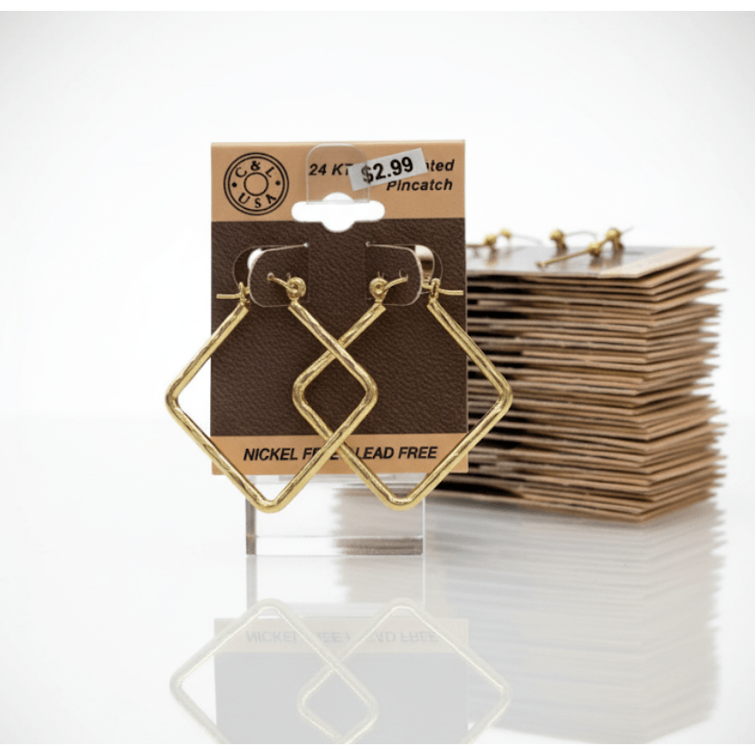 The C&L Fashion Jewelry Pincatch Earrings - Gold - Beauty Exchange Beauty Supply