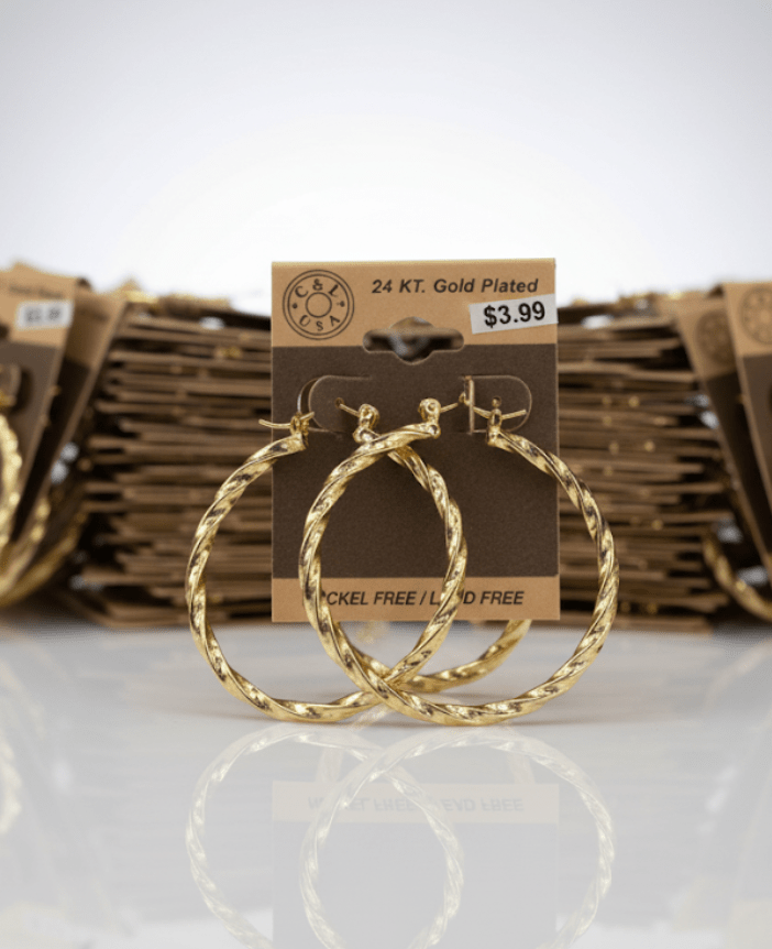 The C&L Fashion Jewelry Pincatch Earrings - Gold - Beauty Exchange Beauty Supply