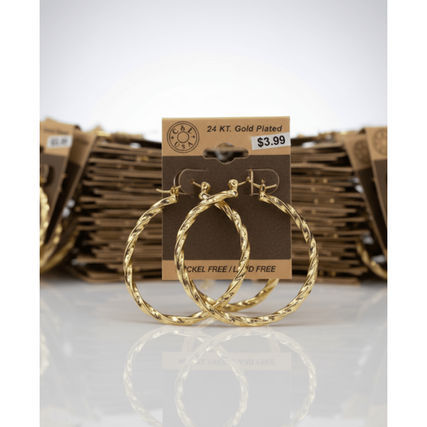 The C&L Fashion Jewelry Pincatch Earrings - Gold - Beauty Exchange Beauty Supply