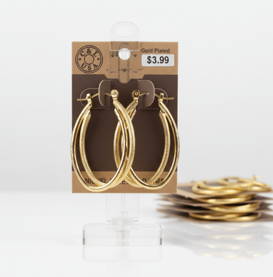 The C&L Fashion Jewelry Pincatch Earrings - Gold - Beauty Exchange Beauty Supply