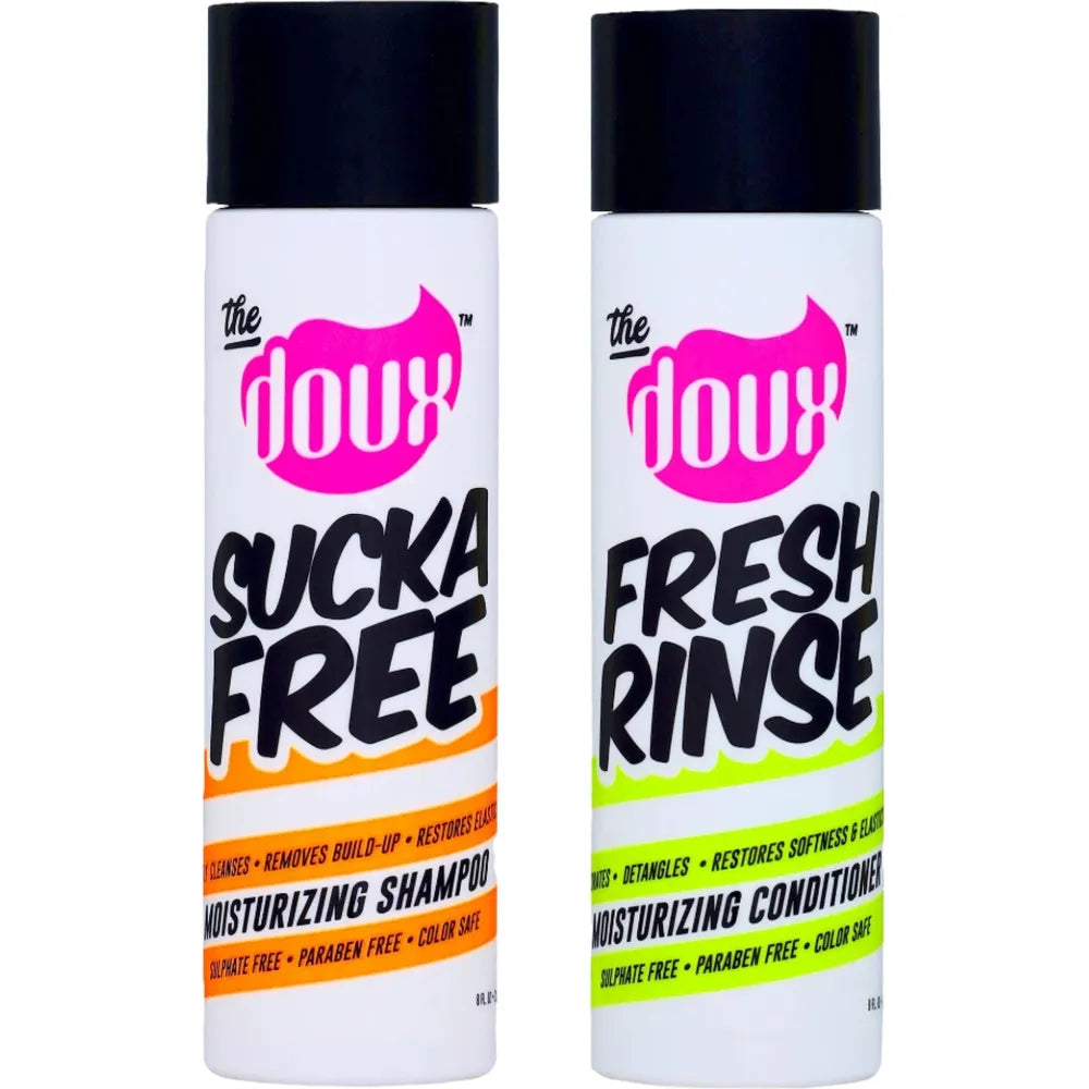 The Doux - (2 Variants) Sucka Free Shampoo + Fresh Rinse Conditioner | Moisturizing, Sulfate - Free Wash Day Duo for Natural, Curly & Color - Treated Hair – 8 oz - Beauty Exchange Beauty Supply