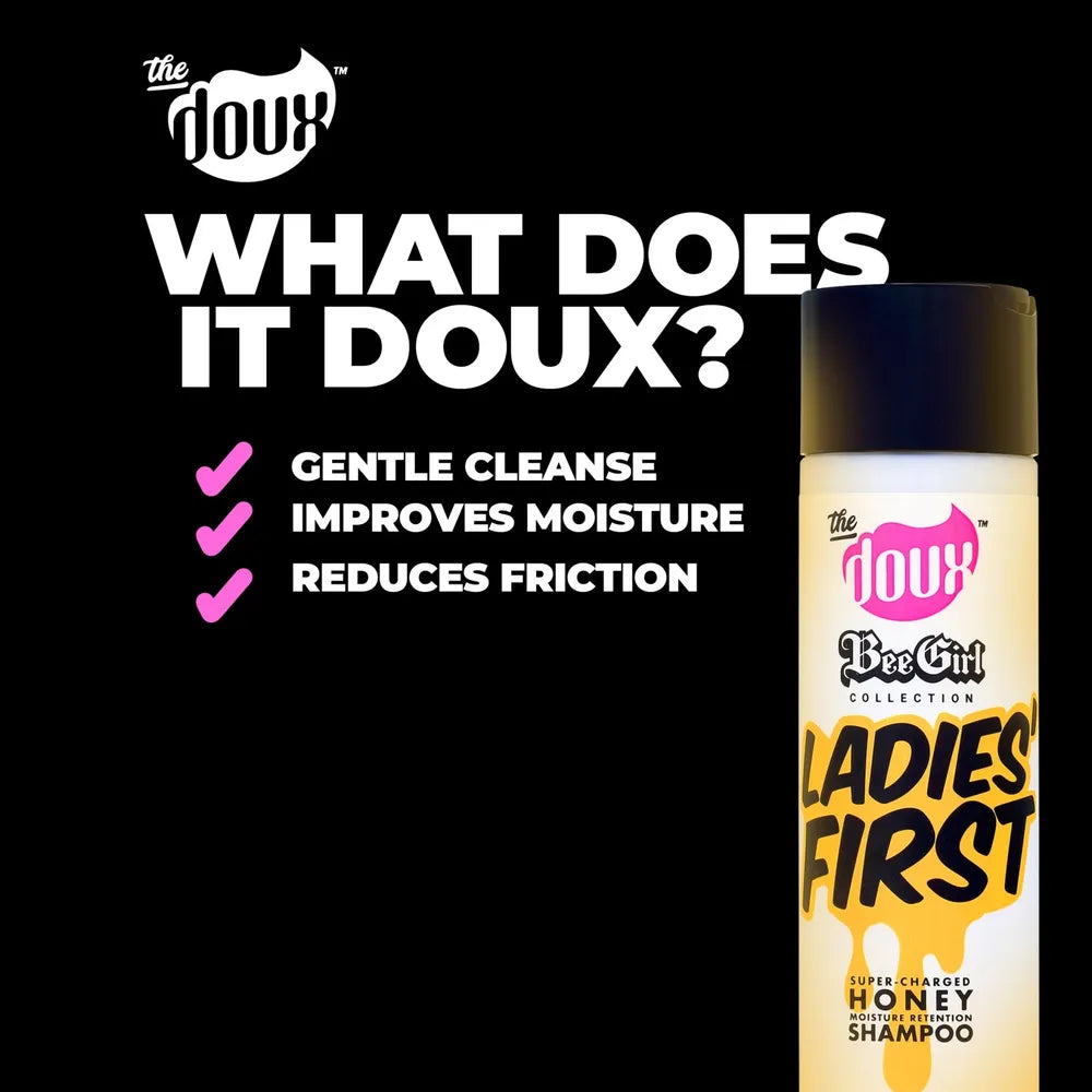 The Doux Bee Girl Ladies First Honey Shampoo | Moisturizing Shampoo with Honey – Cleanse, Soften, Nourish – 8 oz - Beauty Exchange Beauty Supply